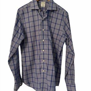 Brooks Brothers Men's Blue Checked Button Shirt